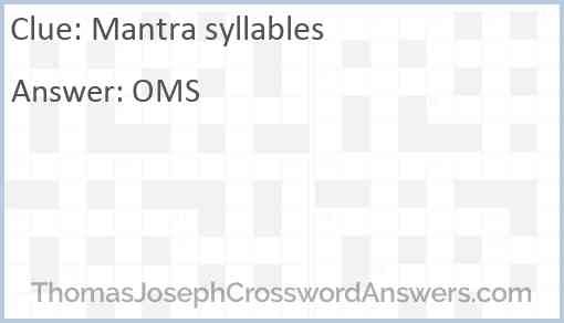 Mantra syllables Answer