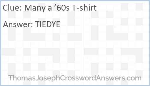 Many a ’60s T-shirt Answer