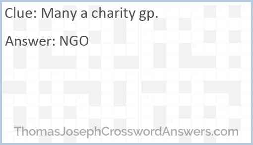 Many a charity gp. Answer