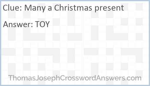 Many a Christmas present Answer