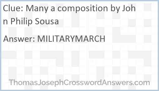Many a composition by John Philip Sousa Answer