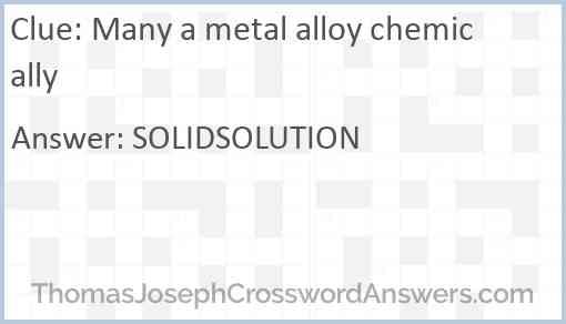Many a metal alloy chemically Answer