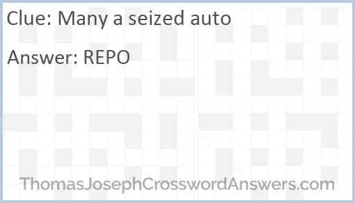 Many a seized auto Answer