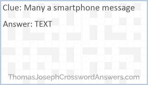Many a smartphone message Answer