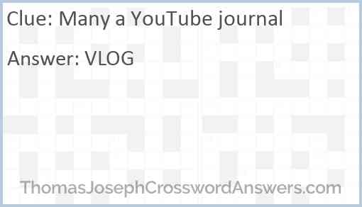 Many a YouTube journal Answer