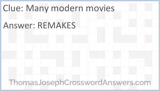Many modern movies Answer