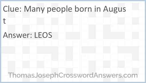 Many people born in August Answer