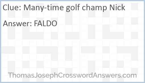 Many-time golf champ Nick Answer