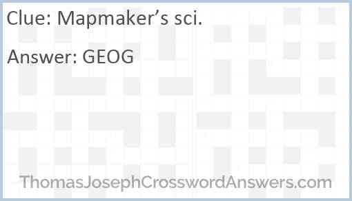 Mapmaker’s sci. Answer