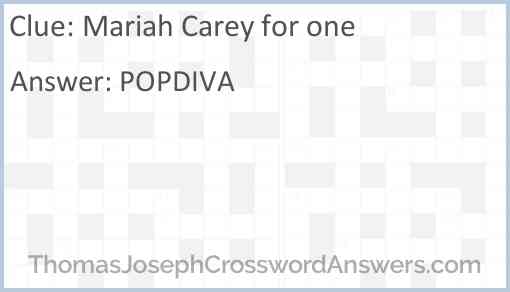 Mariah Carey for one Answer