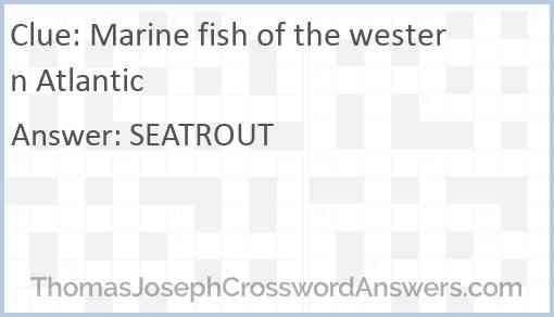 Marine fish of the western Atlantic Answer