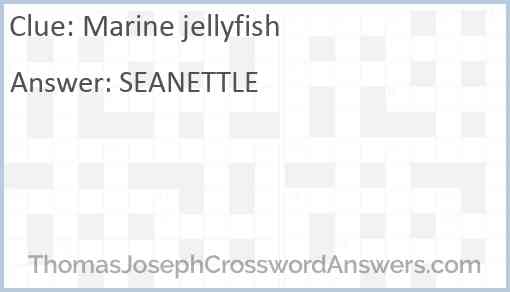 Marine jellyfish Answer