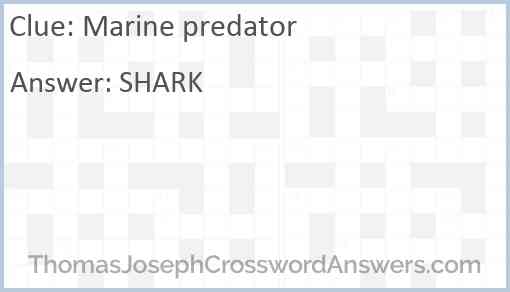 Marine predator Answer