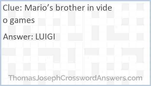 Mario’s brother in video games Answer