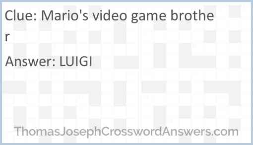 Mario's video game brother Answer