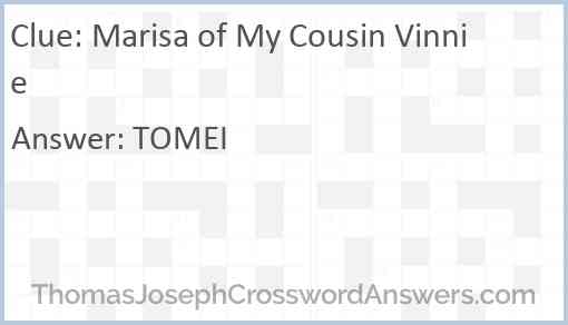 Marisa of My Cousin Vinnie Answer