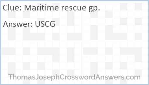 Maritime rescue gp. Answer