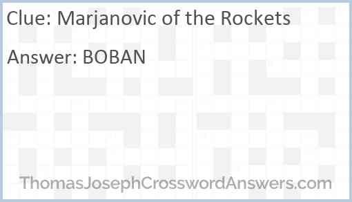 Marjanovic of the Rockets Answer