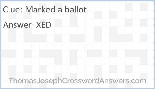 Marked a ballot Answer