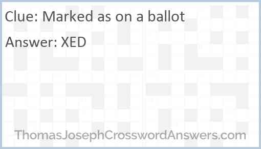 Marked as on a ballot Answer