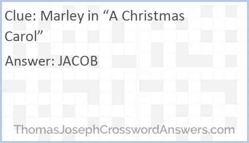 Marley in “A Christmas Carol” Answer