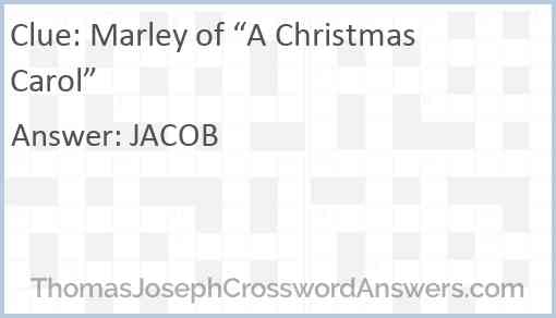 Marley of “A Christmas Carol” Answer