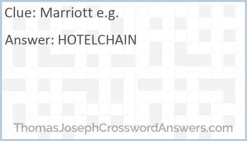 Marriott e.g. Answer