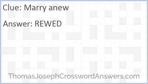 Marry anew Answer