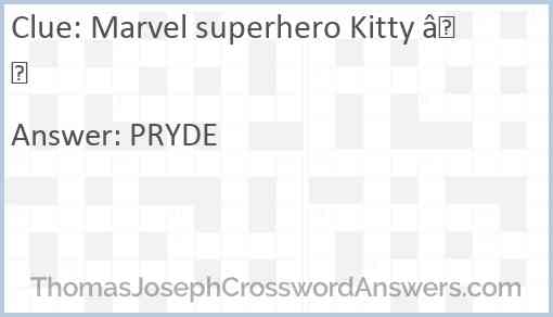 Marvel superhero Kitty — Answer