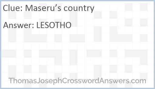Maseru’s country Answer