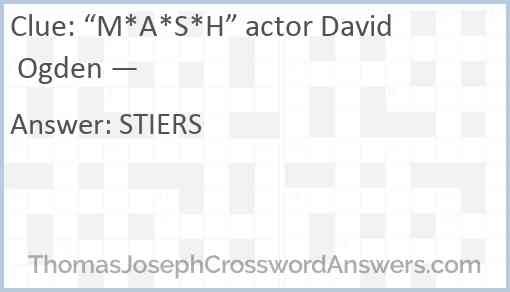 “M*A*S*H” actor David Ogden — Answer