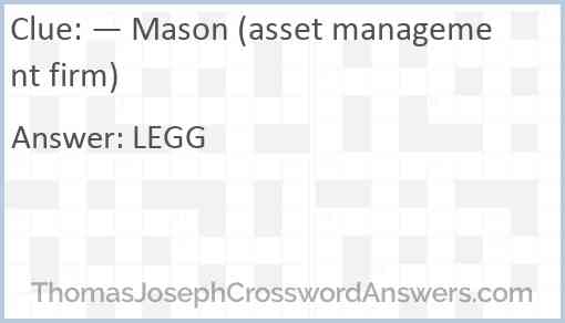 — Mason (asset management firm) Answer