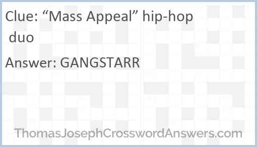 “Mass Appeal” hip-hop duo Answer