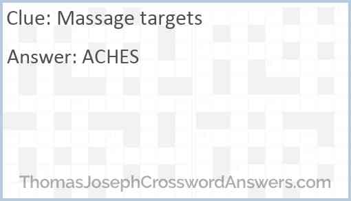 Massage targets Answer