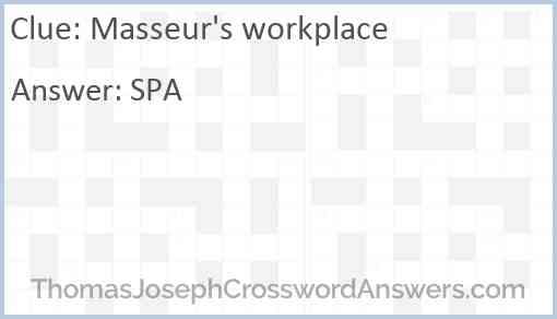 Masseur's workplace Answer