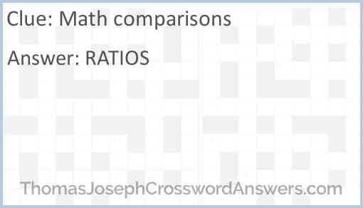 Math comparisons Answer