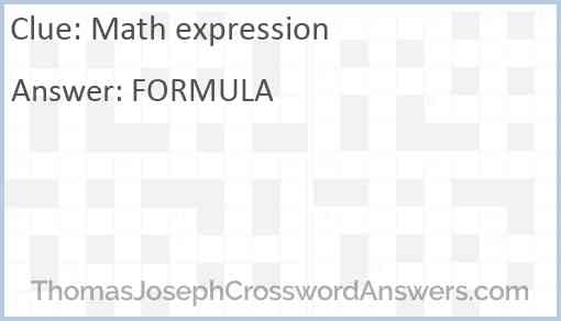 Math expression Answer