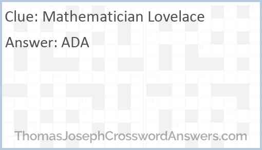Mathematician Lovelace Answer