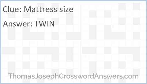 Mattress size Answer