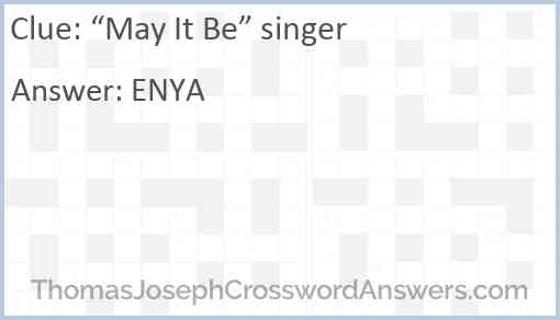 “May It Be” singer Answer