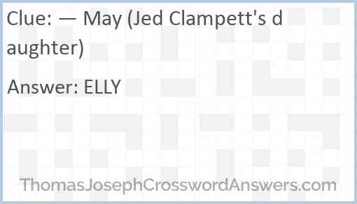 — May (Jed Clampett's daughter) Answer