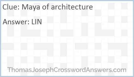 Maya of architecture Answer