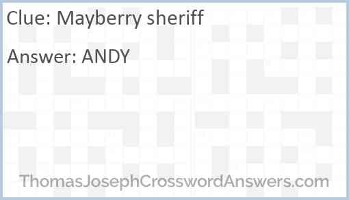 Mayberry sheriff Answer