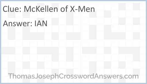 McKellen of “X-Men” Answer