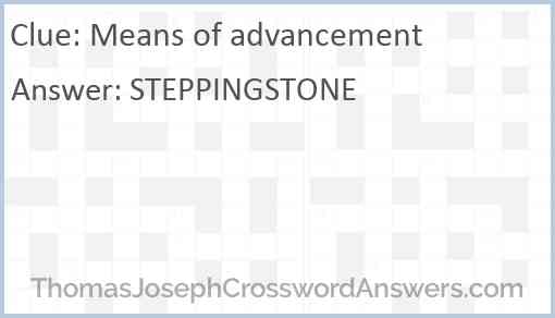 Means of advancement Answer