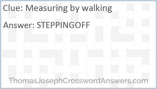 Measuring by walking Answer