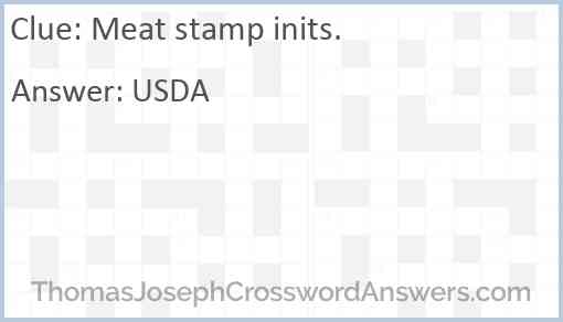 Meat stamp inits. Answer