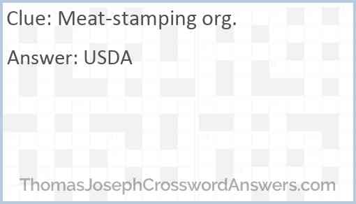 Meat-stamping org. Answer