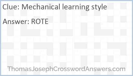 Mechanical learning style Answer