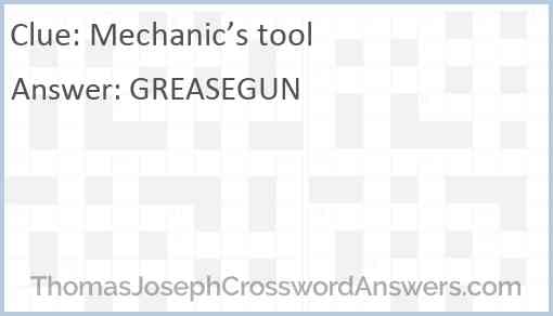 Mechanic’s tool Answer
